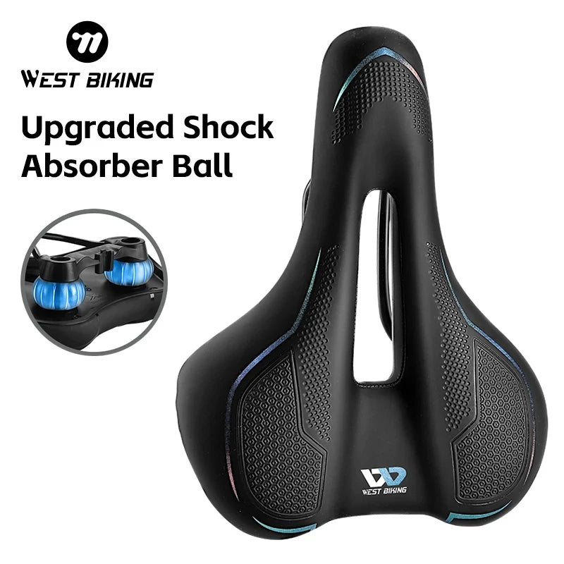For Road Bike Saddle Hollow Breathable Ventilation Rainproof Soft Comfortable Leather Unisex Adults
