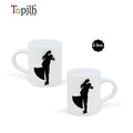 Topjlh 2.5oz Sublimation Blanks Ceramic Mugs Modern Plain White Smooth Surface Customized Printed Logo for Coffee and Whiskey