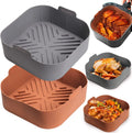 Food Grade Square Reusable Air Fryer Silicone Pots Food Safe Air Fryers Oven Silicone Air Fryer Basket Liners