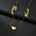 Custom Name Necklace With Heart Personalized Name Plate Hypoallergenic Stainless Steel Box Chain Necklaces Jewelry Gift