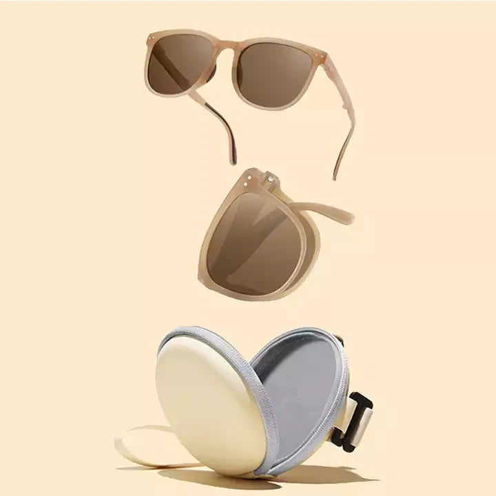 2023 New Design Custom Round Frame Sun Glasses TR90 Polarized Foldable Women UV400 Sunglasses