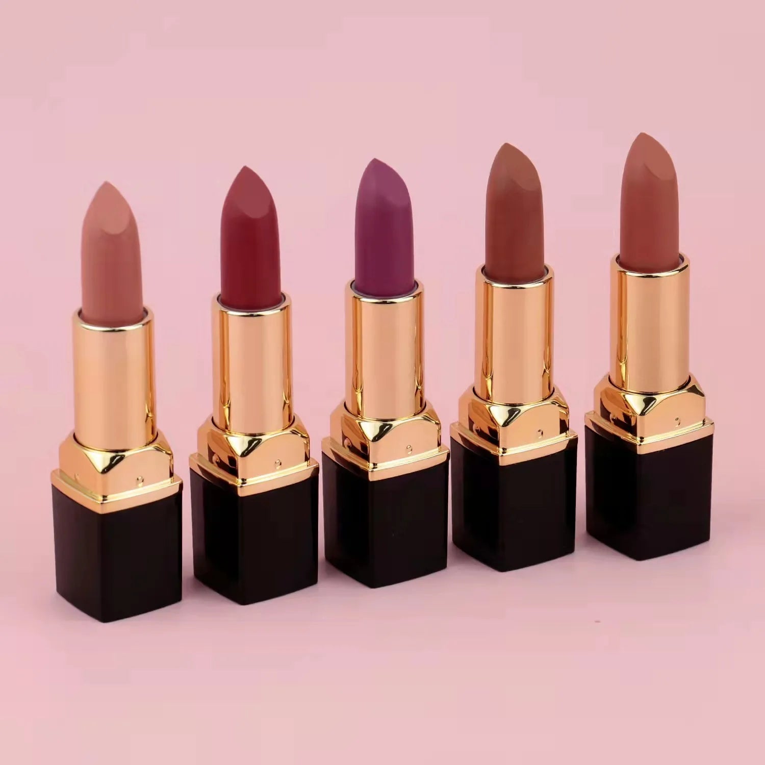 Low Order logo Custom Matte  Lipstick Classic square Tube Nude Lipstick Vegan Cruelty-free Private Label Matte Lipstick