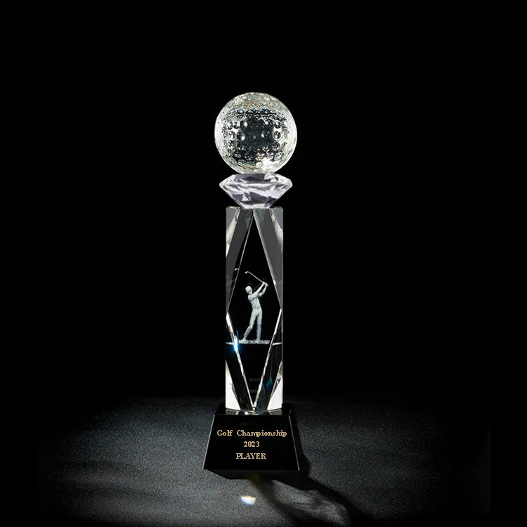 Professional Championship Tournaments Golf Award Custom Sports Crystal Golf Trophy
