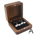 Customizable Fancy Brand Beech Wood Cufflinks Box with Laser Engraving Model RMC2322 68x68x34mm Elegant Jewelry Packaging