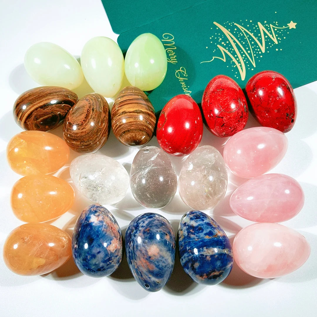 Huiying Wholesale Private Label Box Natural Quartz Stone Yoni Eggs For Women Gift Set Jade Eggs