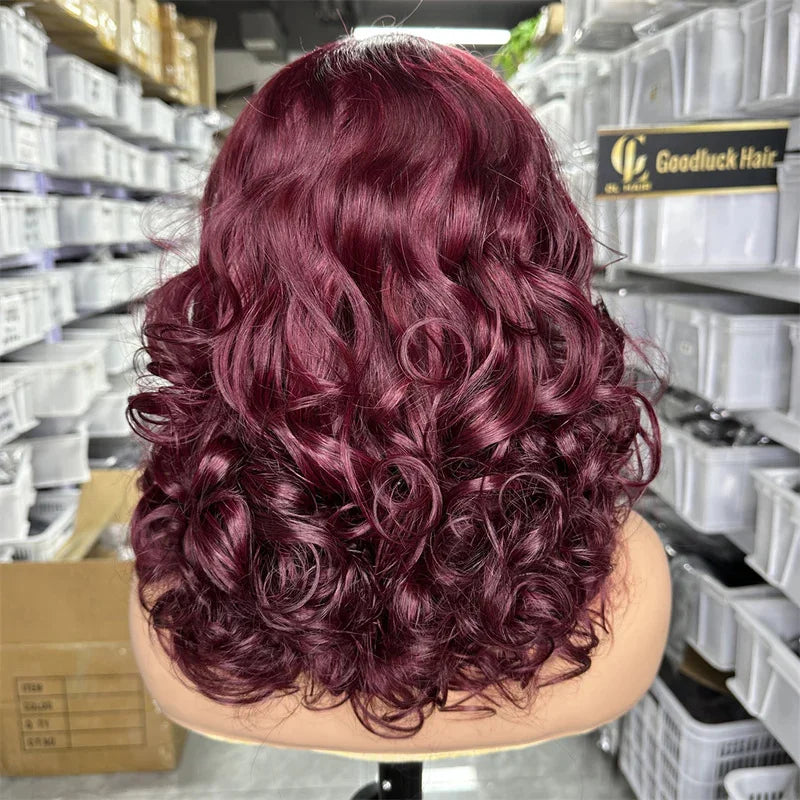 Raw Human Hair Bouncy Curly Lace 13*4 Frontal Lace Wig Natural Human Hair Wigs for Women