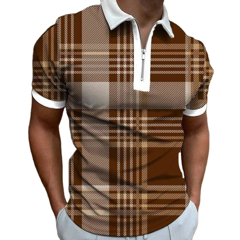 Fashion Mens Anti-Wrinkle 100% Polyester Printed Golf for Shirts Short Sleeve Casual ODM