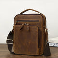 SCHLATUM Quality Crazy Horse Cowhide Leather Crossbody Messenger Bag Single Shoulder Custom Logo Wholesale Vintage Design