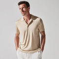 2025-2026 Men's Luxury Silk-Cotton Open Collar for Polo Shirt Solid Pattern Knitted Fabric