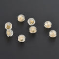 Stainless Steel Hamburger Shape Clear Resin Stud Earring Beads Cap Gold Plated Ear Studs Stoppers for Jewelry Making Accessories