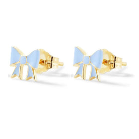New Arrivals Jewelry Ladies Cute Bow Enamel 925 Sterling Silver Color Stud Earrings Sets