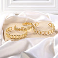 Personalized Design Fashion Stainless Steel Cuff Bangles Waterproof 18K Gold Plated C-shaped Open Cuff Bracelet Bangle for Women