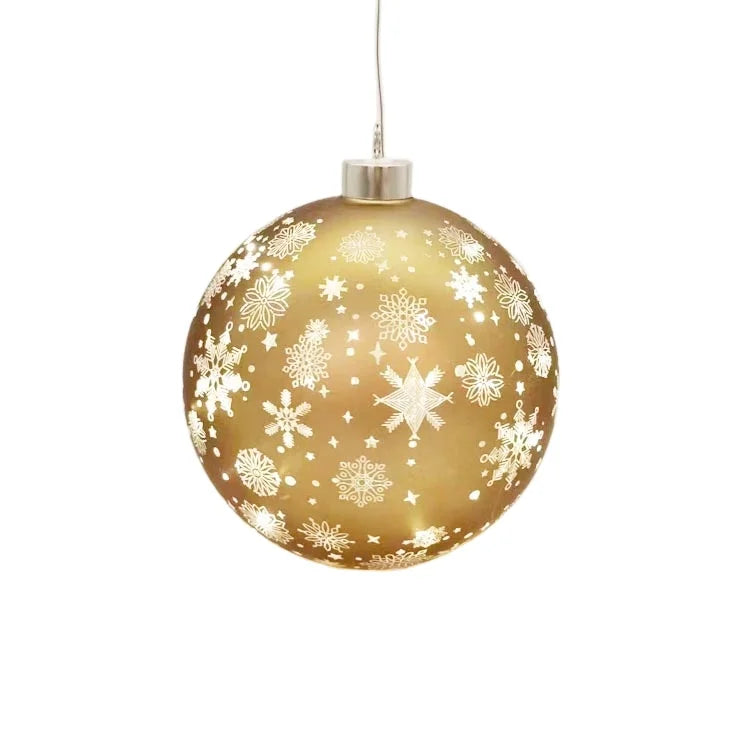 Supply Custom Laser Logo Snow Pattern Hanging Glass Christmas Balls Globe Ornaments for Holiday Decoration