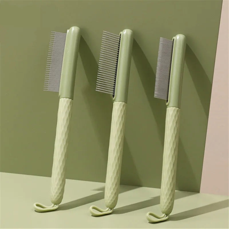Pet Cat Combs to Remove Fleas Ticks Dandruff Tangles & Knots Stainless Steel Fine Tooth Dogs Cats Combs Pet Grooming