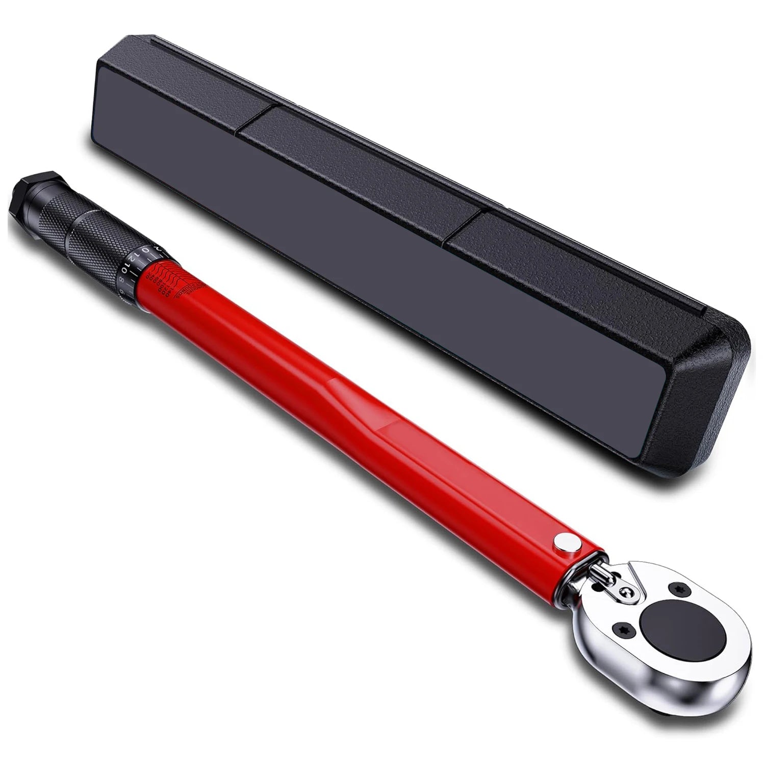 YUHANG 1/2 Inch Carbon Steel Drive Click Torque Wrench 10-150 Ft.-lb / 28-210 Nm Red Color for DIY and OEM Customization