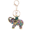 Cartoon Car Keyring Accessory Enamel Elephant Keychain Crystal Animal Crafts Key Holder Unique DIY Charm Men Rhinestone Keychain