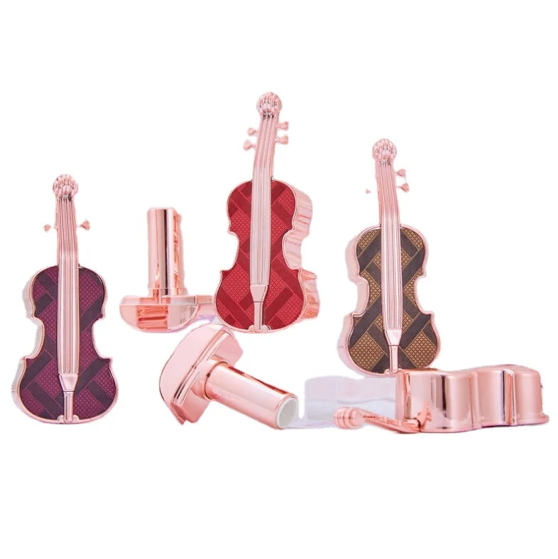 12.1mm Empty Violin Shape Plastic Lip Balm Lipstick Tube Press Type Lip Stick Tubes Make up Cosmetic Containers