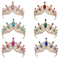 ROMANTIC Luxury Bridal Hair Jewelry Tiara and Crown Rhinestone Horse Eye Crystal Bride Tiara