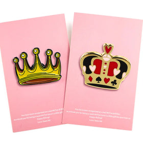 Custom Crown Enamel Pins king Queen Brooch Pin Badge Lapel Pin Shirt Badge Royal Jewelry Gift Girl Kids Friends