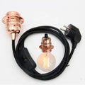 Floor Lamp Cable Germany France Plug Fabric Covered Wire E27 E14 Lampholder Diy Braided Power Cord