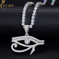 Bijoux New Fashion Hip Hop White Gold Plated 925 Sterling Silver VVS Moissanite Diamond Iced Out Hollow Evil Eye Pendant