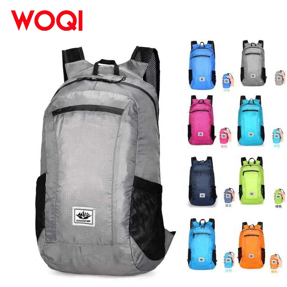 WOQI Outdoor Waterproof Ultra Lightweight Portable Sports Foldable Shopping Backpack