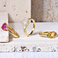 A392 Abiding Jewelry Factory Price Citrine 925 Sterling Silver Natural Gemstone Women 14K Rings Gold Plated