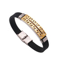 2025 Wholesale Top Quality Engravable Jewelry Silicone Cuff Bangle Stainless Steel Cuff Rubber Bracelet Men