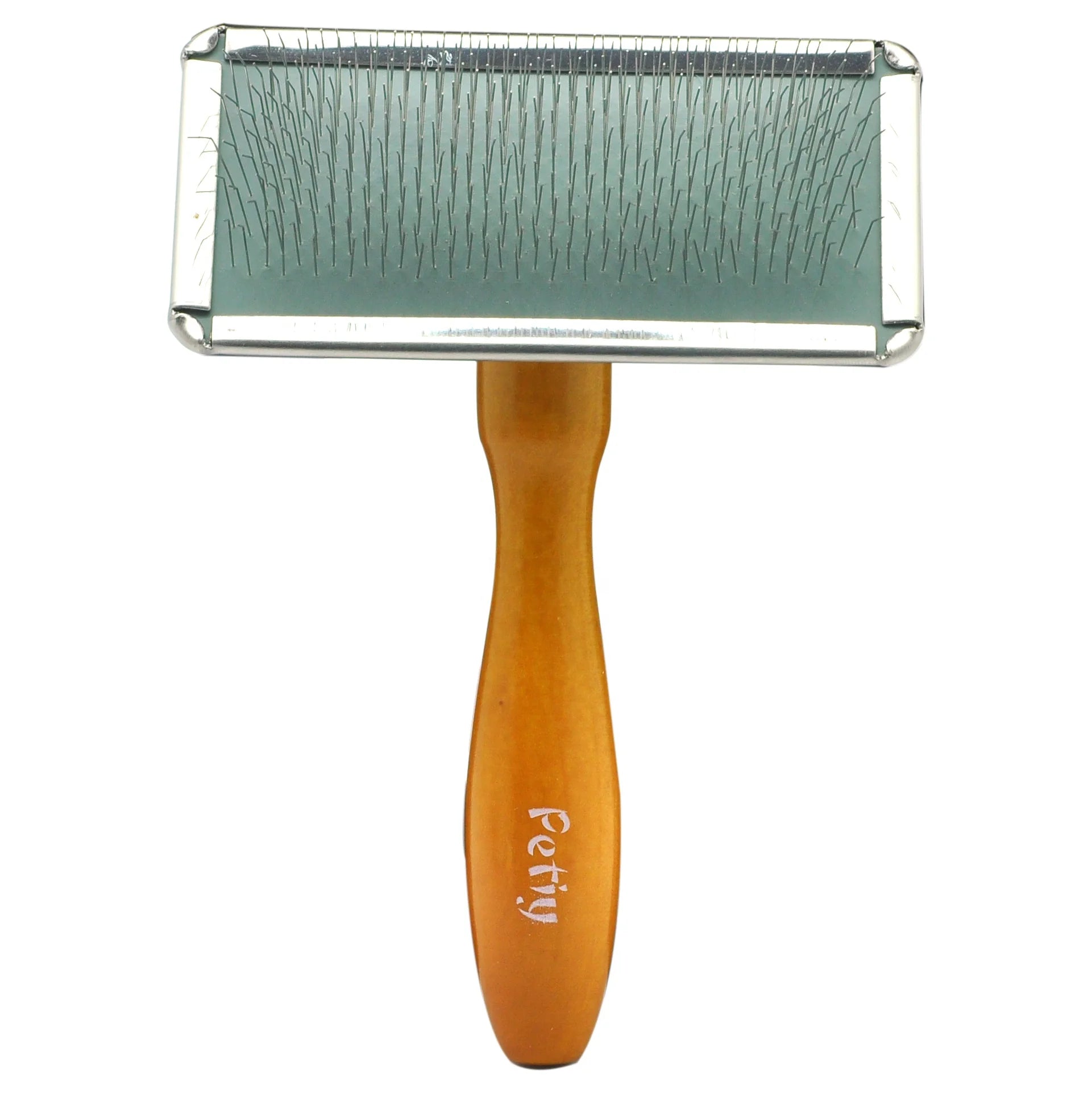 Baoli ODM 90x130mm Medium Wooden Handle Wire Steel Pins Pet Slicker Brush Custom Logo Cat Dog Grooming Hair Detangling Pet Brush