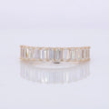 2*4mm Emerald Cut D VVS Stargem Moissanite Full Eternity Moissanite Wedding Band 14k White Gold Wedding Solid Gold Ring