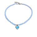 DAIHE Wholesales 2024 Ins Fashion Hot Style Crystal Beaded Necklace Heart Charm Necklace