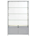 Manufacturer Full Vision Tempered Glass Showcase Freestanding Wall Display Case with Aluminium and MDF for Retail Shop Display