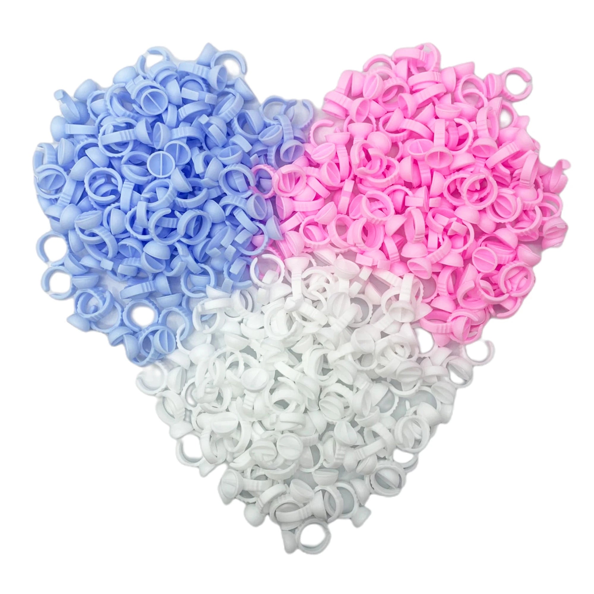 100pcs  Disposable Pink Plastic Lash Extension Blossom Cup Glue Rings Shape Lash Glue Holders
