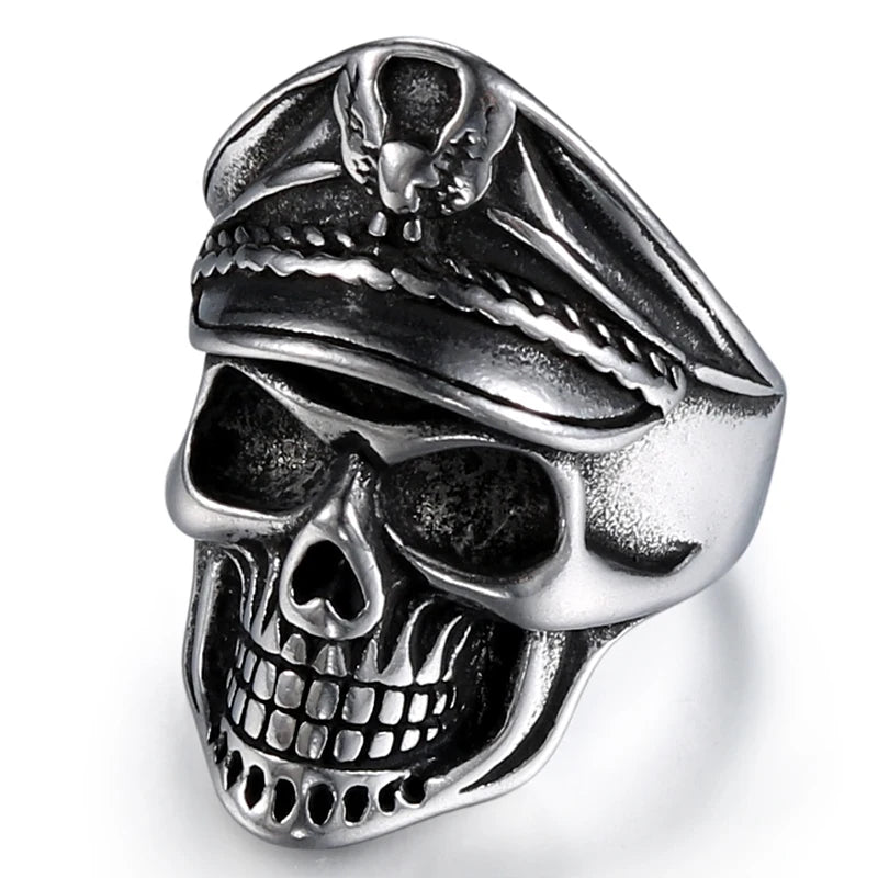 Fashion Statement Silver Vintage 316 Stainless Steel Personalized Rings Skull Ring CUSTOM Men Rings Jewelry Accessory