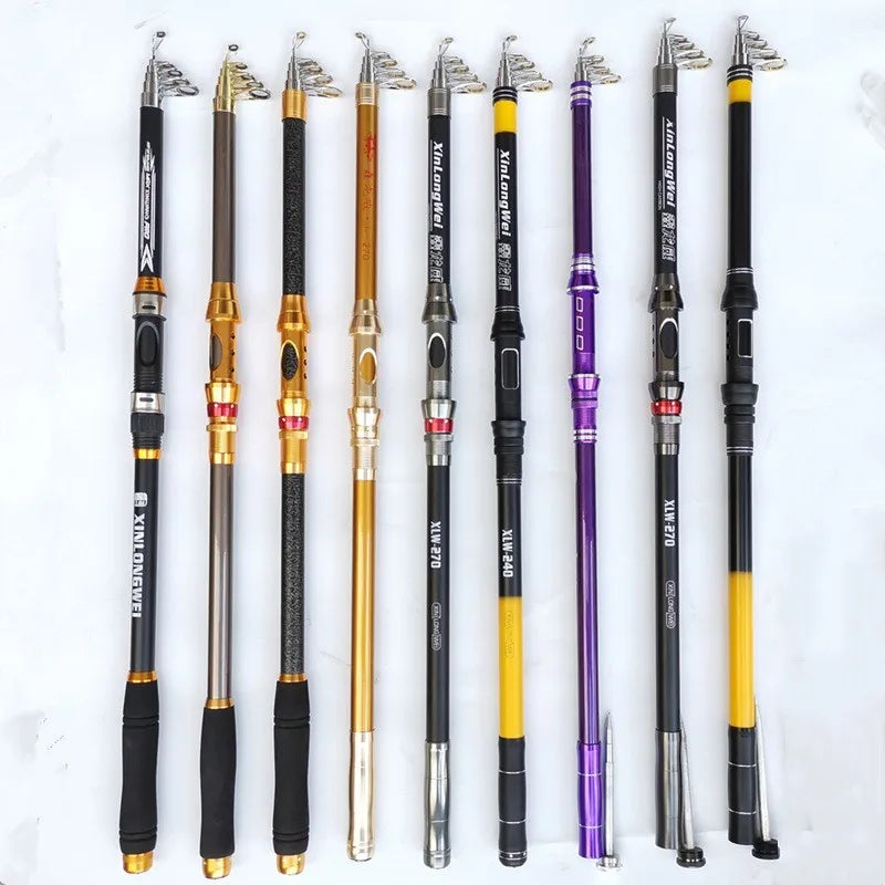 2.1m - 3.6m 4 Layers 5 Layers Fiberglass Saltwater Telescopic Sea Fishing Rod