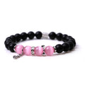 Internet Celebrity New DIY Beaded Bracelets Cute Pink Black Glitter Cat Eye Green Zebra Pattern Lucky Animal Shaped Bangles