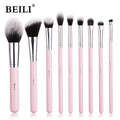 Wholesale Synthetic Hair Wood Handle Face 9PCS Pink Professional Makeup Brush Set