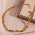 Double Layer Women Snake Chain Anklets for Women 18k Gold Plated Stainless Steel Fine Jewelry Anklets