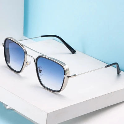 Retro Unisex Large Oversized Metal Double Bridge Frame Sunglasses with UV400 Lenses