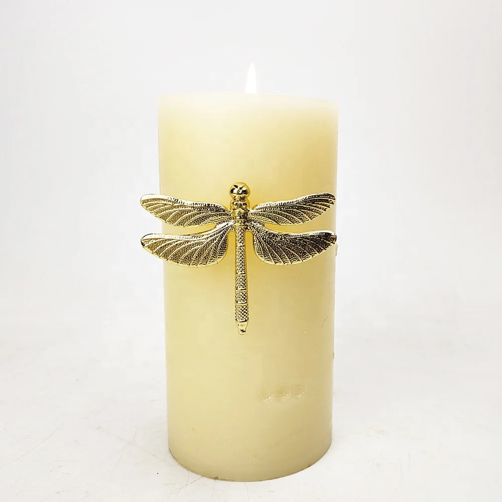 Dragonfly Pins Gold Metal Pattern Insect Candle Charms