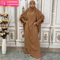 6608# 10 Colors Latest Premium Nida Abaya Two Piece Frill Elasticated Cuff Jilbab Prayer Set Abayas Simple Daily Wear