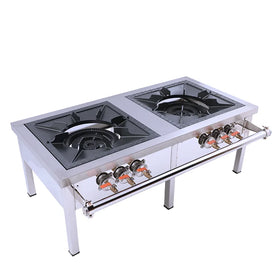 Middle East Double Big Burner Short Legs Gas Stove Band Edge Soup Stove in Cooktops