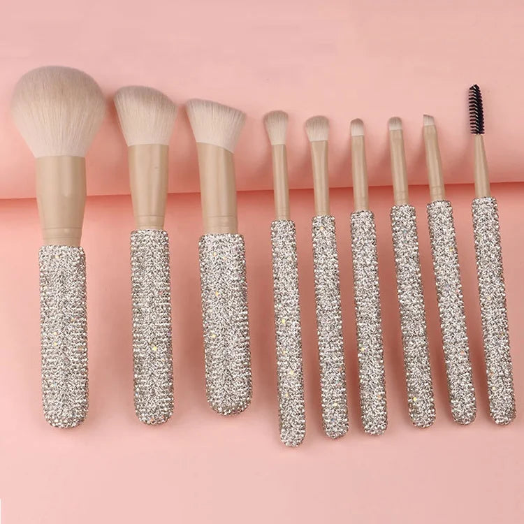 FYD Wholesale Rainbow Diamond Makeup Brush Set Professional Makeup Brush With Diamond Holder Single Makeup Brush Tools Set