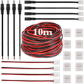 2 Pin 8mm LED Strip Connector Kit Include 23pcs Solderless DC Power Connector for 2Pin 8mm 3528/2835 LED Strip Lights