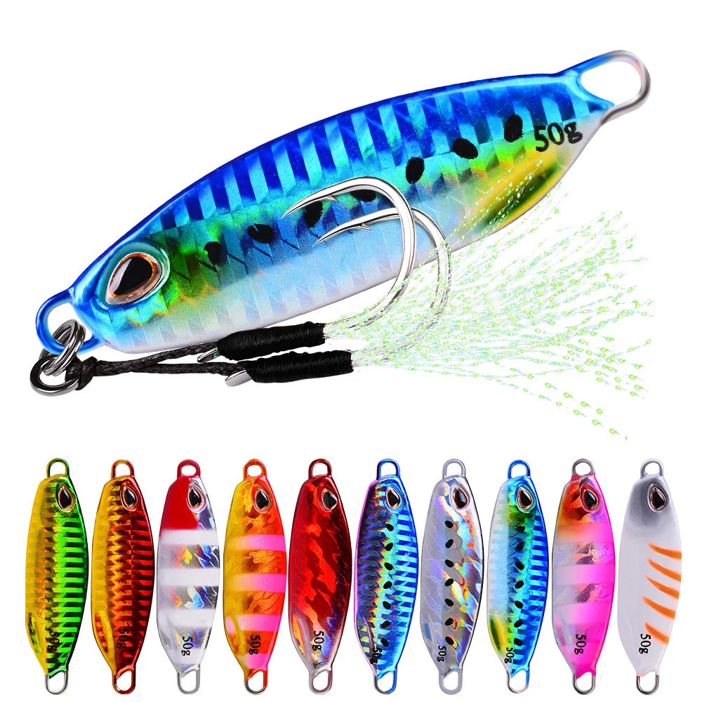 WEIHE 10g 15g 20g 30g 40g 50g Metal Fishing Bait Shore Casting Jig Lead Fish Sea Bass Metal Fishing Lure