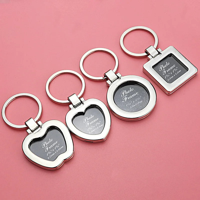 Picture Frame Keychain DIY Photo Pendant Keyrings Locket Key Chains