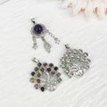 Reiki Healing Gemstone Jewelry Blue Moonstone Tourmaline Tree of Life Pendant Amethyst Dream Catcher Necklace Pendants for Gift