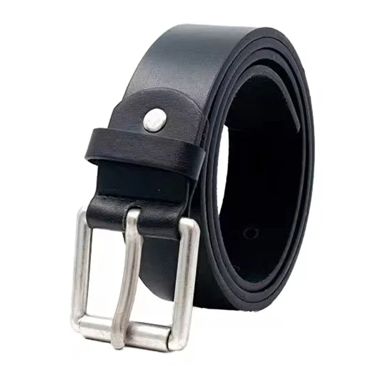Casual Jeans Black Brown Fashion Man Alloy Pin Buckle Full Grain Leather Cowhide Men's Genuine Leather Belt