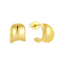 YILUN 925 Sterling Silver Curved Stud Earrings Gold Plated Minimalist Jewelry Summer Design Earrings for Women