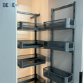Modern Design Tall in Cabinets Pantry Unit Organizer Kitchen Storage Basket Rack with Food Pantry Organizer Grey Soft Function